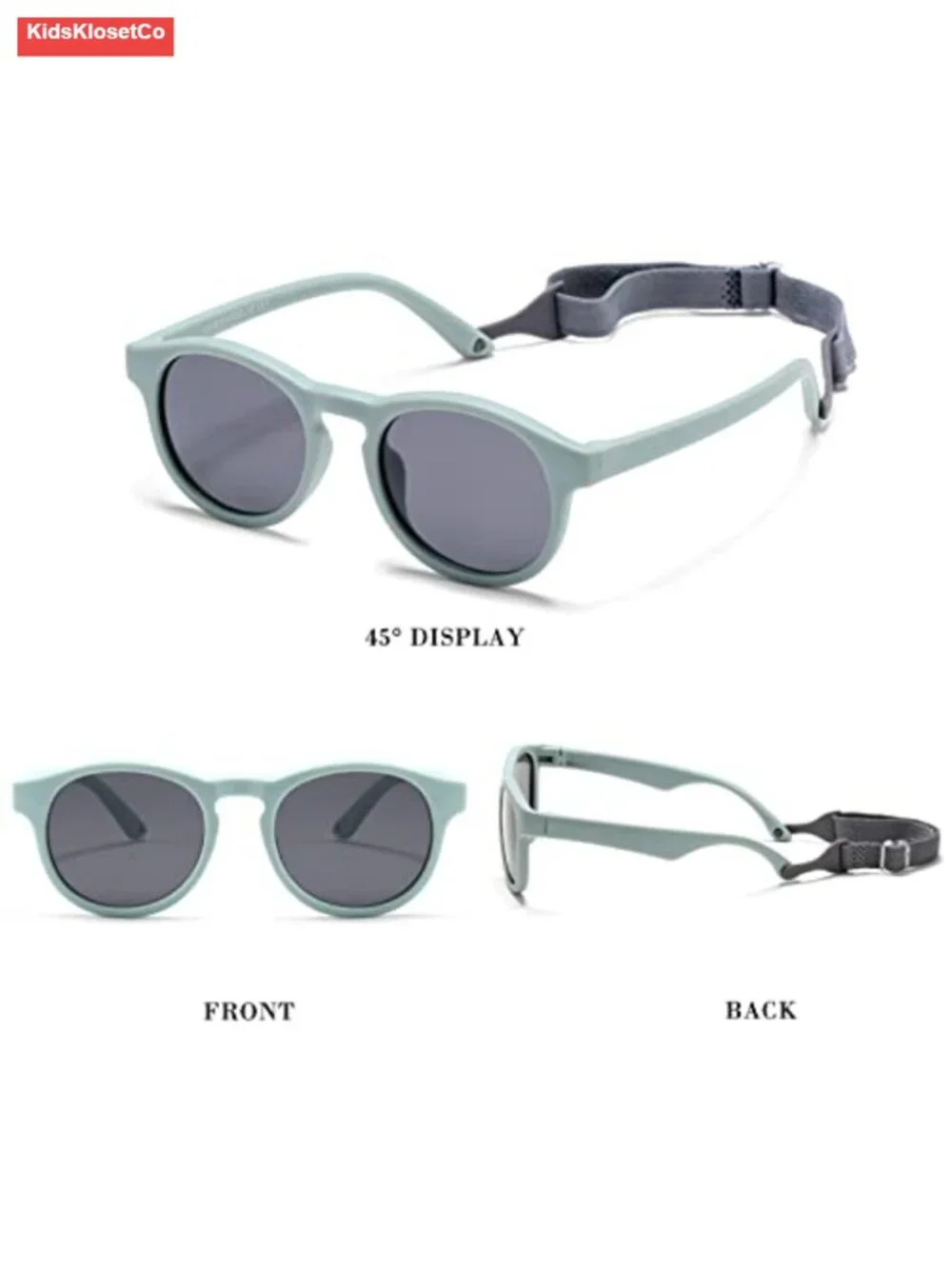 Polarized Baby Sunglasses Flexible TPEE Frame Strap UV400